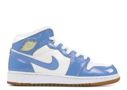 Air Jordan 1 Retro Gs Patent Leather Blue White University 307383-140