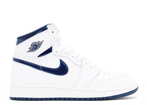 Air Jordan 1 Retro Og Bg Gs Metallic Navy White Midnight 575441-106