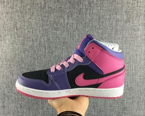 Air Jordan 1 Skinny Mid GS Electric Purple Pink Basketball Shoes 602656-509