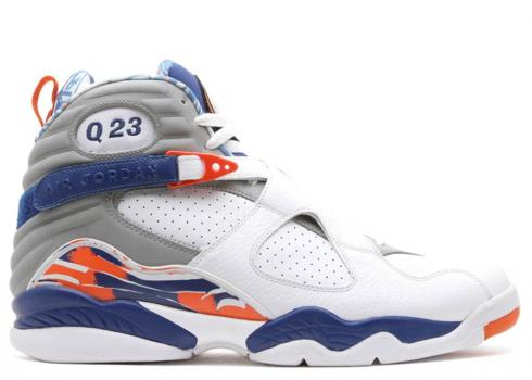 Air Jordan 8 Retro Hoh Q23 Blue Orange White Flash Ribbon 305381-141