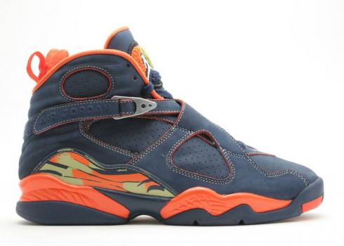 Air Jordan 8 Retro Ls Pea Pods Midnight Orange Blaze Navy Pod 316324-481