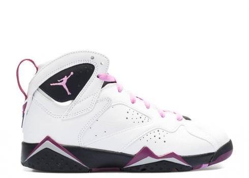 Air Jordan 7 Retro Gg Gs Fuchsia Glow Black White Mulberry 442960-127