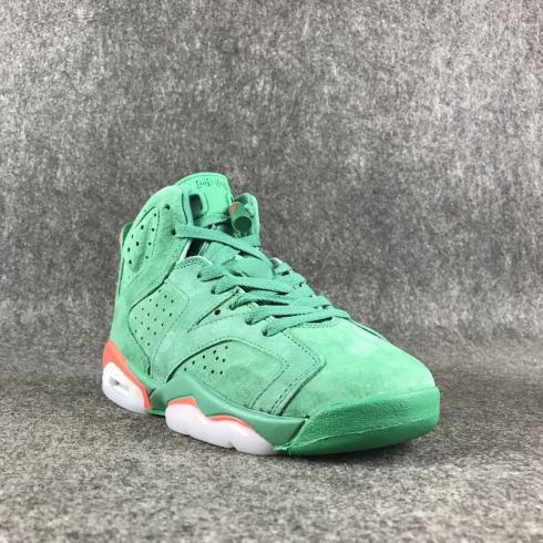Air Jordan 6 Men Shoes Green White 384664