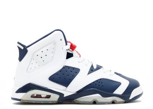 Air Jordan 6 Retro Gs Olympic 2012 Release Navy White Midnight Varsity Red 384665-130