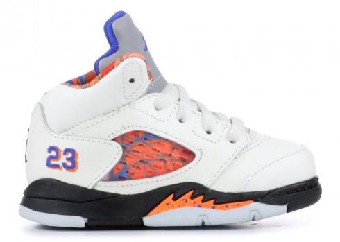 Air Jordan 5 Retro Td International Flight Hyper Peel Sail Royal Black Orange 440890-148