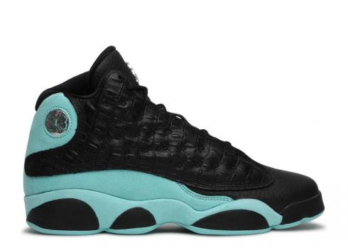 Air Jordan 13 Retro Gs Island Green Black Silver Metallic 884129-030