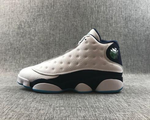 Air Jordan 13 White Black Dark Powder Blue Shoes 414571-144