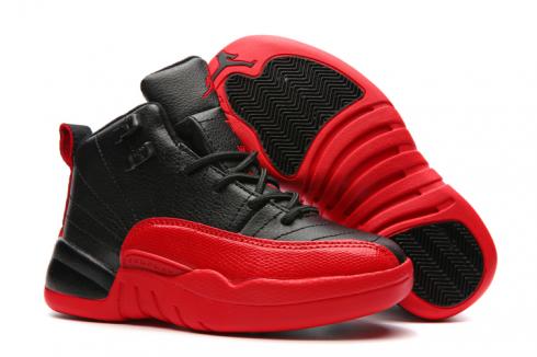 Nike Air Jordan XII 12 Kid Children Shoes Black Red 153265-002