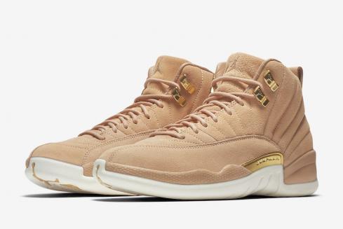 Air Jordan 12 WMNS Vachetta Tan Metallic Gold-Sail AO6068-203