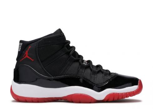 Air Jordan 11 Retro Gs Bred 2019 Release White Black Varsity Red 378038-061