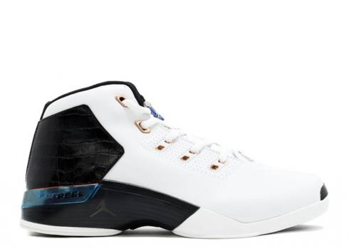 Air Jordan 17 Og 2002 White Black Metallic Copper Coin 304709-108