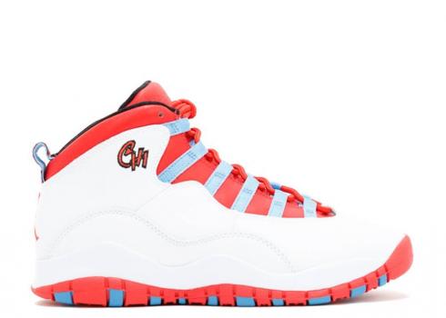 Air Jordan 10 Retro Bg Gs Chicago Black Blue Light University White Crimson 310806-114