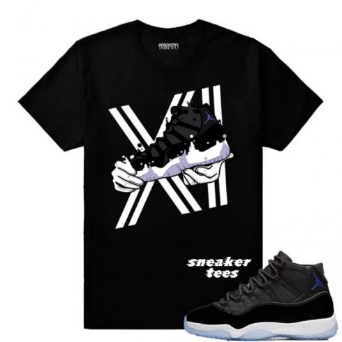 Match Jordan 11 Space Jam 2016 Anti Gravity Black T shirt