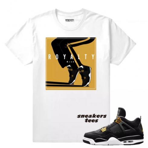 Match Jordan 4 Royalty MJ x Royalty 4s White T-shirt