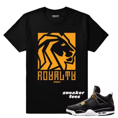 Match Jordan 4 Royalty Royalty Black T-shirt