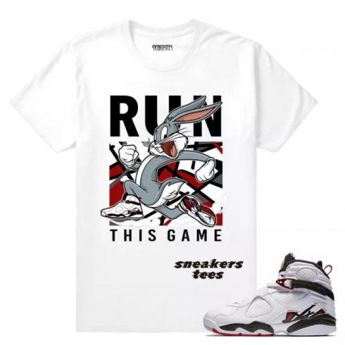 Match Jordan 8 Alternate Run This Game White T-shirt
