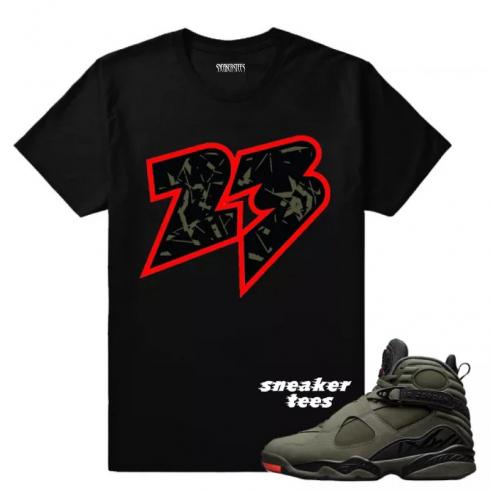 Match Jordan 8 Take Flight Rare Air 23 Black T-shirt