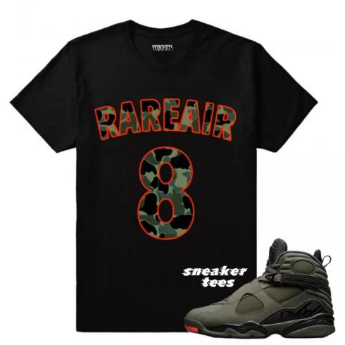 Match Jordan 8 Take Flight Rare Air 8 Camo Black T-shirt