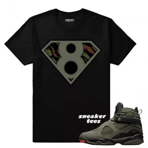 Match Jordan 8 Take Flight Super 8 Black T-shirt