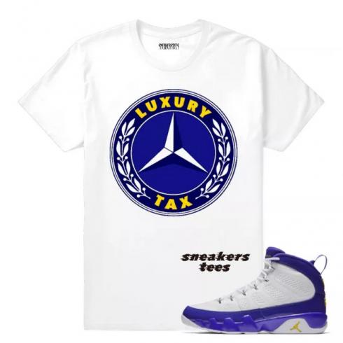 Match Jordan 9 Kobe Luxury Tax Benz White T-shirt