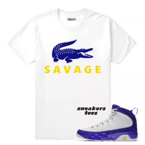 Match Jordan 9 Kobe Savage White T-shirt