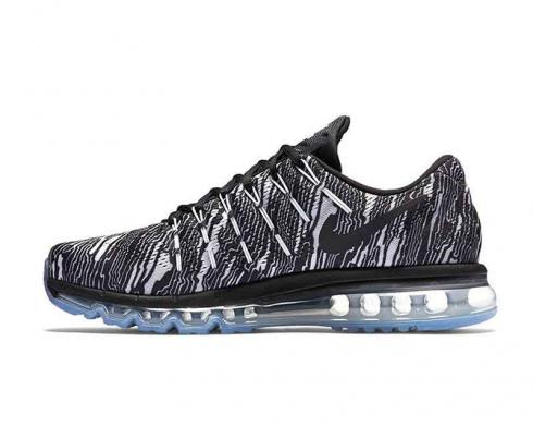 Nike Air Max 2016 Print White Black Mens Running Shoes 818135-100