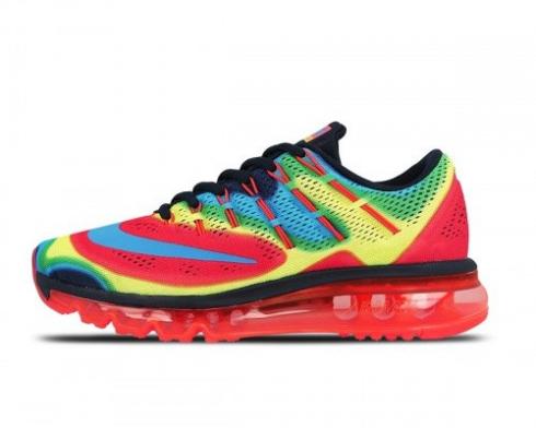 Nike Air Max 2016 QS GS Heat Map Obsidian Photo Blue Bright Crimson Volt Shoes 847655-400