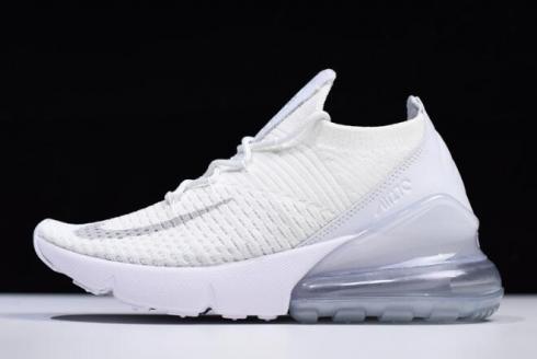 Nike Air Max 270 Flyknit Triple White White Pure Platinum AO1023 102