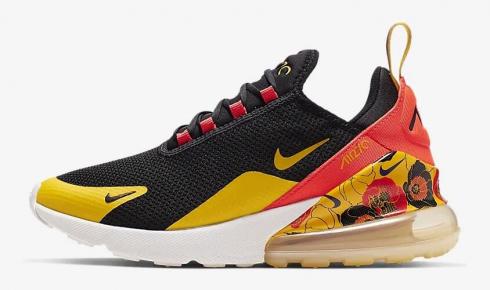 Nike Air Max 270 SE Floral Black Bright Crimson University Gold AR0499-005