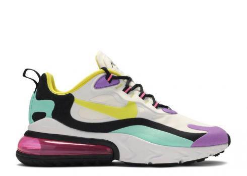 Nike Wmns Air Max 270 React Dynamic Yellow Bright Black Violet White AT6174-101