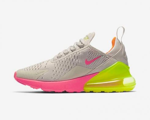 Wmns Nike Air Max 270 Neon Tan Volt Pink Running Shoes AH6789-005