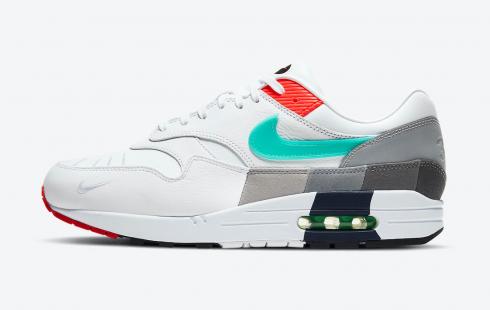 Nike Air Max 1 Evolution Of Icons White Teal Silver Black CW6541-100