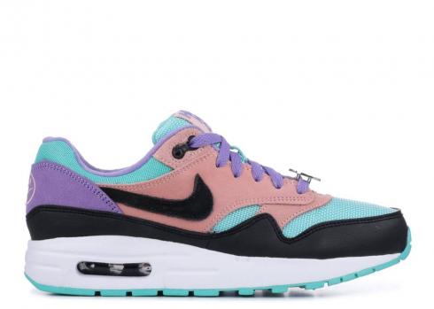 Nike Air Max 1 Nk Day Gs Have A Space Purple Coral Bleached Black White AT8131-001