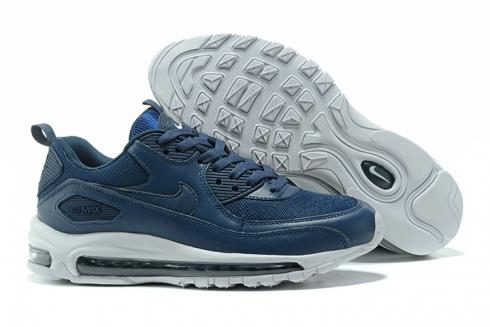 Nike Air Max 90+97 Running Shoes Men Navy Blue White