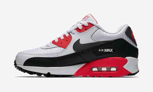 Air Max 90 Essential White Dark Grey Black Bright Crimson 537384-126