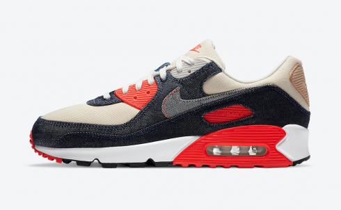 Denham x Nike Air Max 90 Infrared Medium Denim White CU1646-400