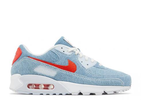 Nike Air Max 90 Denim Color Habanero Multi White Red DV2120-900