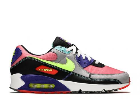 Nike Air Max 90 Exeter Edition Neon University Grey Volt Wolf Black Red DJ5917-600