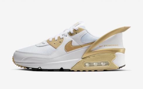 Nike Air Max 90 FlyEase Metallic Gold White Black CU0814-100