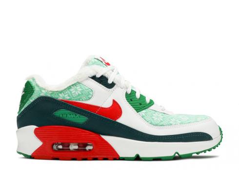 Nike Air Max 90 Gs Christmas Sweater University Lucky Dark Green Atomic Teal White Red DC1621-100