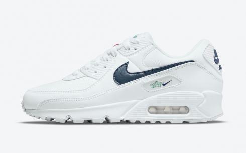 Nike Air Max 90 White Thunder Blue Green Noise Pollen DH1316-101