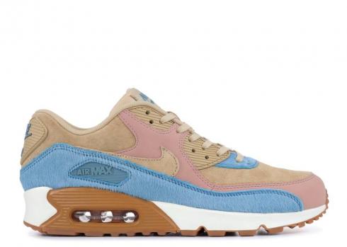 Nike Wmns Air Max 90 Lx Embossed Pony Fur Blue Smokey Mushroom 898512-200