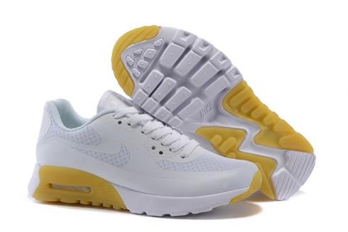 Nike Air Max 90 Ultra BR WMNS Shoes All White Yellow 725061-006