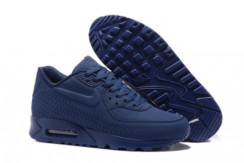 Nike Air Max 90 Woven Men Training Running Shoes Navy Blue 833129-011