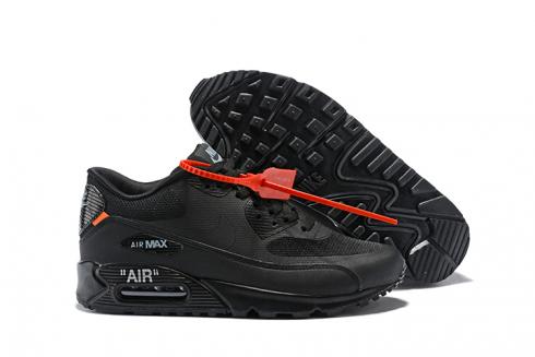 Off White X Nike Air Max 90 Unisex Running Shoes Black All