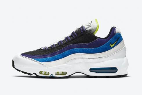 Nike Air Max 95 Kaomoji White Black Signal Blue Shoes DD9600-100