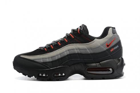 Nike Air Max 95 Essential Black Anthracite Grey Red Running Shoes CW7477-100