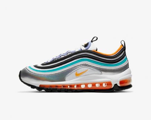 Nike Air Max 97 DTN BG Metallic Silver Orange White Black CW0989-001