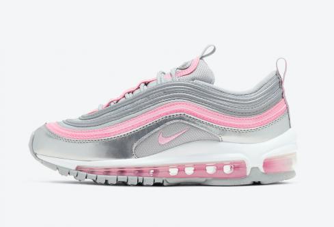 Nike Air Max 97 GS Pink Silver Grey White Running Shoes 921522-021