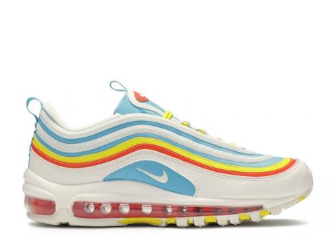 Nike Air Max 97 Gs Summer Pack Blue Opti Fury Yellow Team Orange White CK0052-400